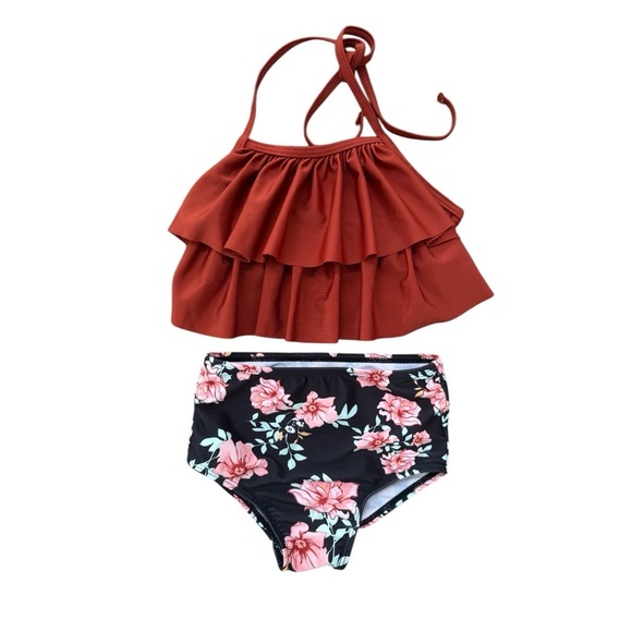 Small shop ruffle floral bikini swimsuit 3 - Picture 1 of 5